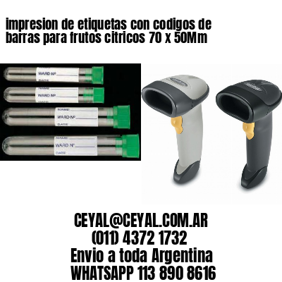 impresion de etiquetas con codigos de barras para frutos citricos 70 x 50Mm