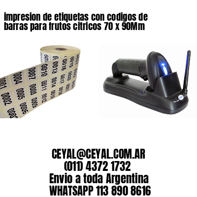 impresion de etiquetas con codigos de barras para frutos citricos 70 x 90Mm