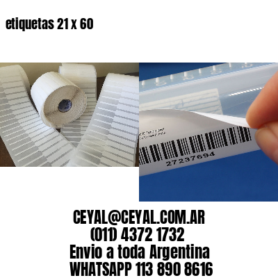 etiquetas 21 x 60