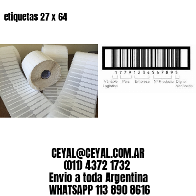 etiquetas 27 x 64