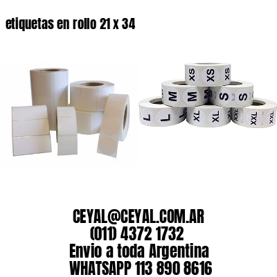etiquetas en rollo 21 x 34