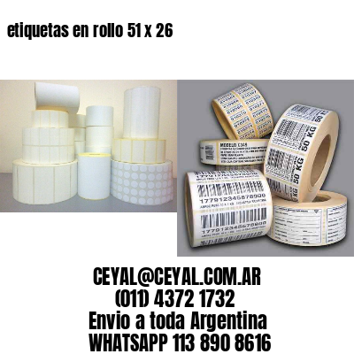 etiquetas en rollo 51 x 26