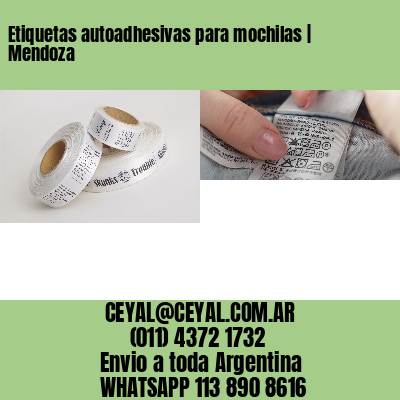 Etiquetas autoadhesivas para mochilas | Mendoza
