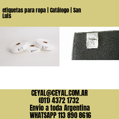 etiquetas para ropa | Catálogo | San Luis