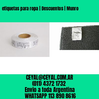 etiquetas para ropa | Descuentos | Munro