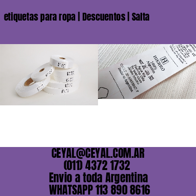 etiquetas para ropa | Descuentos | Salta