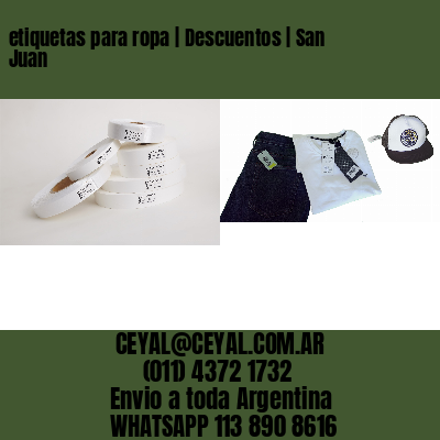 etiquetas para ropa | Descuentos | San Juan