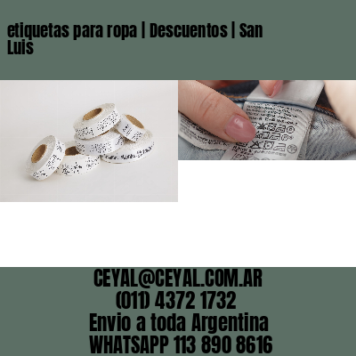 etiquetas para ropa | Descuentos | San Luis