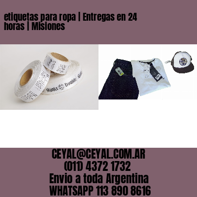 etiquetas para ropa | Entregas en 24 horas | Misiones