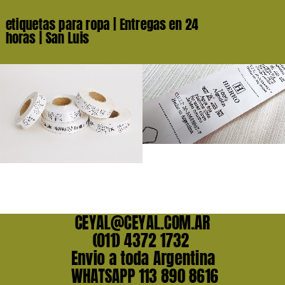 etiquetas para ropa | Entregas en 24 horas | San Luis