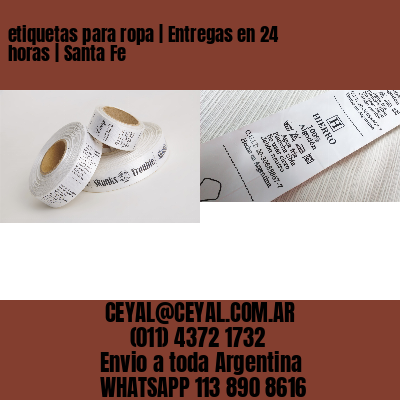 etiquetas para ropa | Entregas en 24 horas | Santa Fe