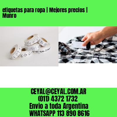 etiquetas para ropa | Mejores precios | Munro