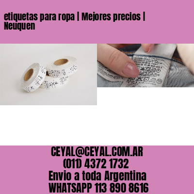etiquetas para ropa | Mejores precios | Neuquen