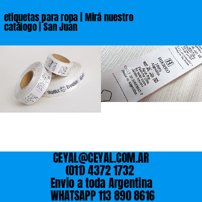 etiquetas para ropa | Mirá nuestro catálogo | San Juan