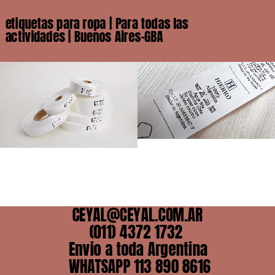 etiquetas para ropa | Para todas las actividades | Buenos Aires-GBA