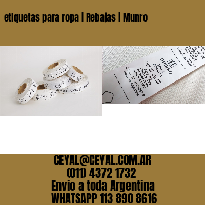 etiquetas para ropa | Rebajas | Munro
