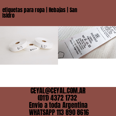 etiquetas para ropa | Rebajas | San Isidro