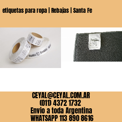 etiquetas para ropa | Rebajas | Santa Fe