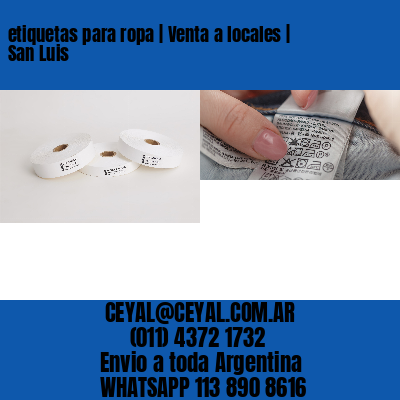 etiquetas para ropa | Venta a locales | San Luis