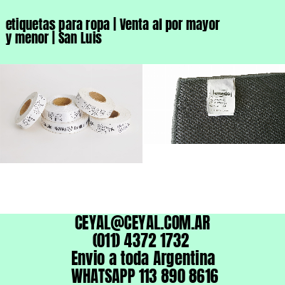 etiquetas para ropa | Venta al por mayor y menor | San Luis