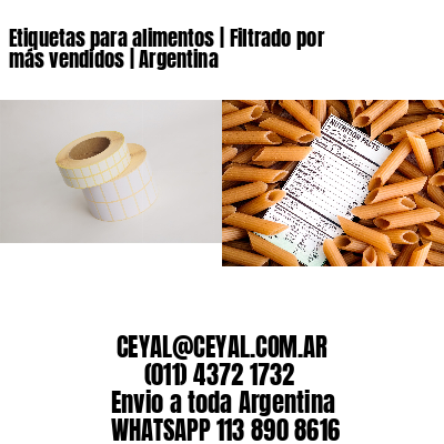 Etiquetas para alimentos | Filtrado por más vendidos | Argentina