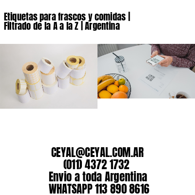Etiquetas para frascos y comidas | Filtrado de la A a la Z | Argentina