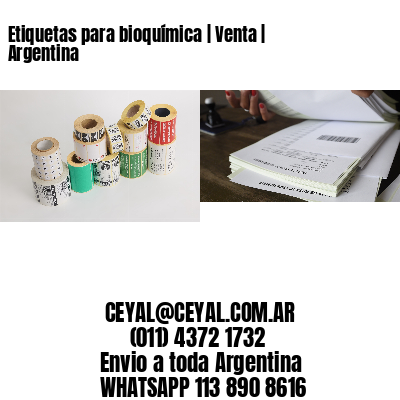 Etiquetas para bioquímica | Venta | Argentina