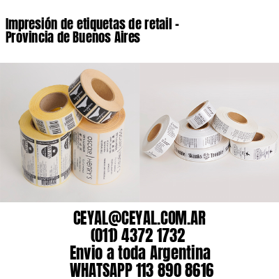 Impresión de etiquetas de retail - Provincia de Buenos Aires