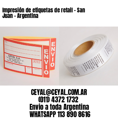 Impresión de etiquetas de retail – San Juan – Argentina