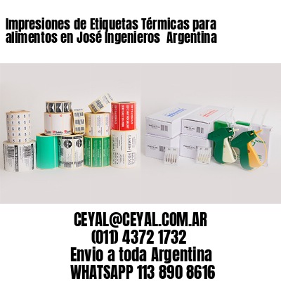 Impresiones de Etiquetas Térmicas para alimentos en José Ingenieros  Argentina