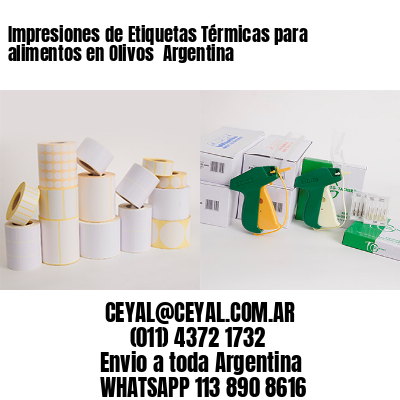Impresiones de Etiquetas Térmicas para alimentos en Olivos  Argentina