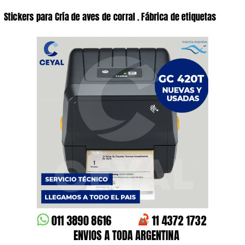 Stickers para Cría de aves de corral . Fábrica de etiquetas