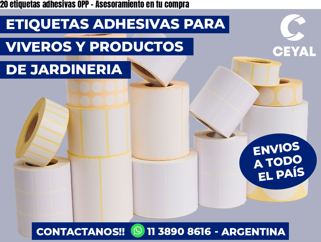 20 etiquetas adhesivas OPP – Asesoramiento en tu compra