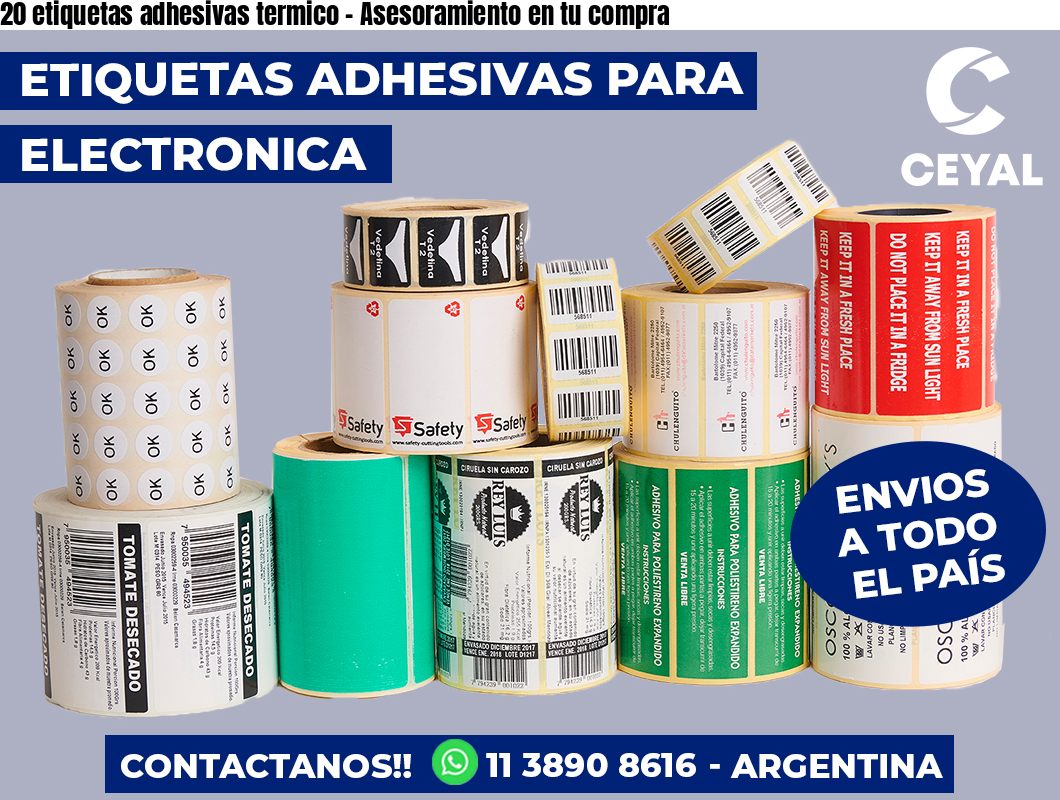 20 etiquetas adhesivas termico - Asesoramiento en tu compra