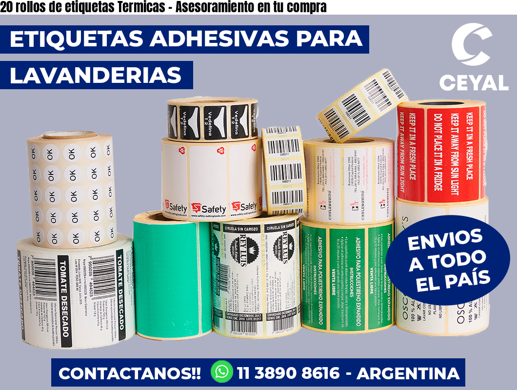 20 rollos de etiquetas Termicas - Asesoramiento en tu compra