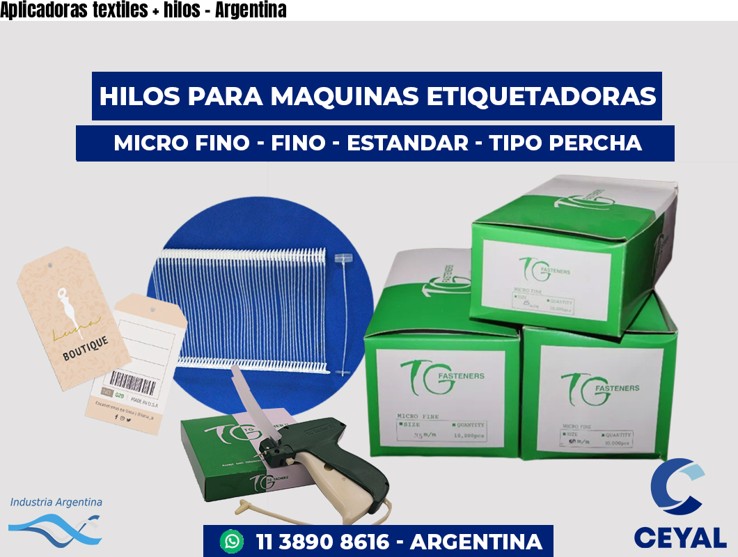 Aplicadoras textiles + hilos – Argentina
