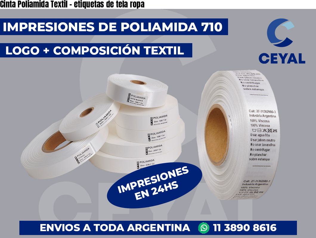 Cinta Poliamida Textil - etiquetas de tela ropa