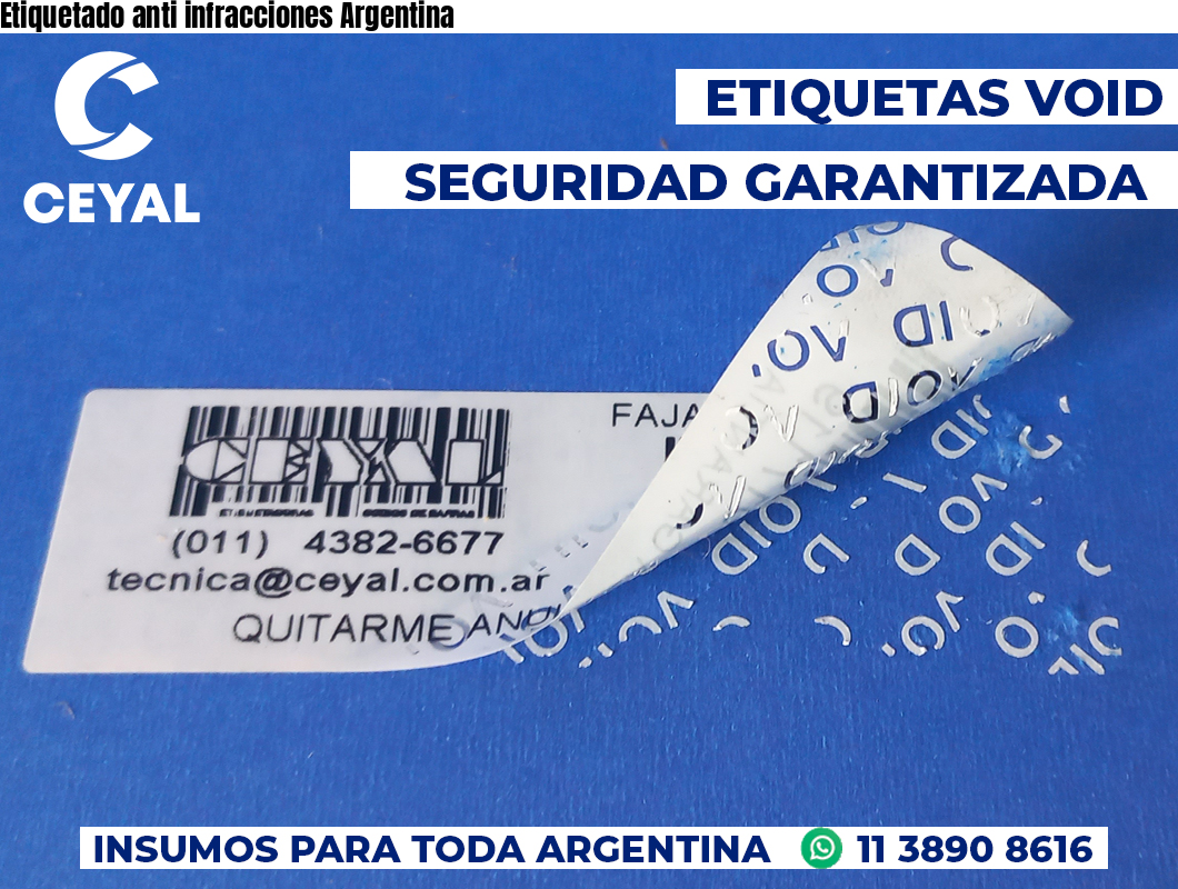 Etiquetado anti infracciones Argentina