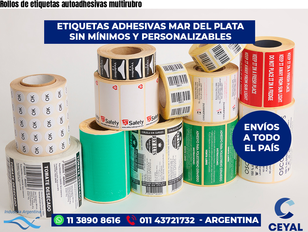 Rollos de etiquetas autoadhesivas multirubro