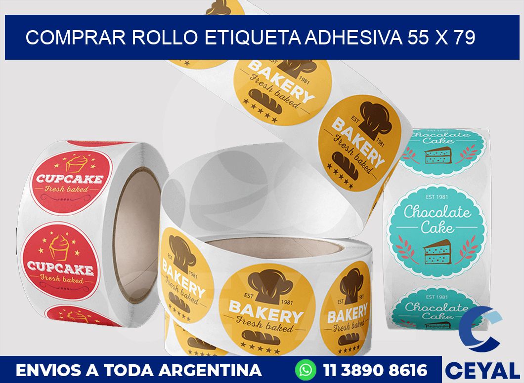 Comprar rollo etiqueta adhesiva 55 x 79