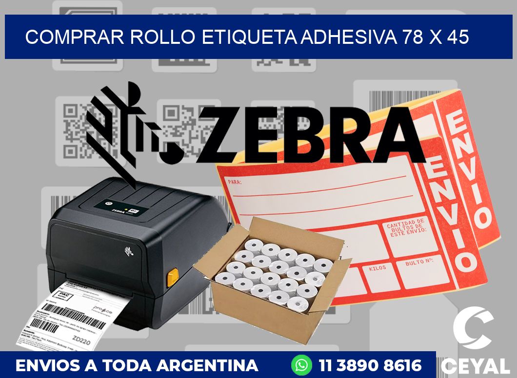 Comprar rollo etiqueta adhesiva 78 x 45