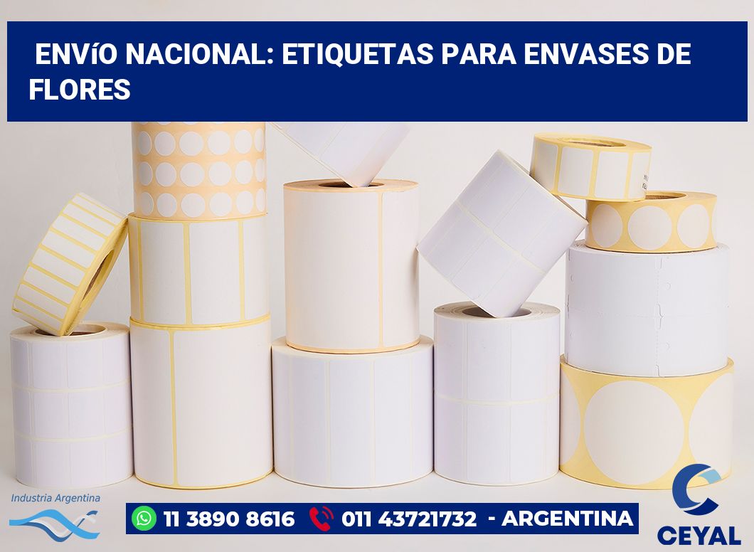 Envío Nacional: Etiquetas para Envases de Flores