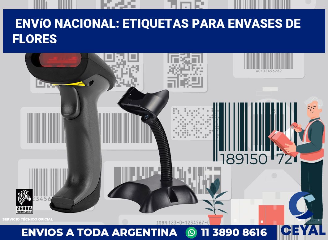 Envío Nacional: Etiquetas para Envases de Flores
