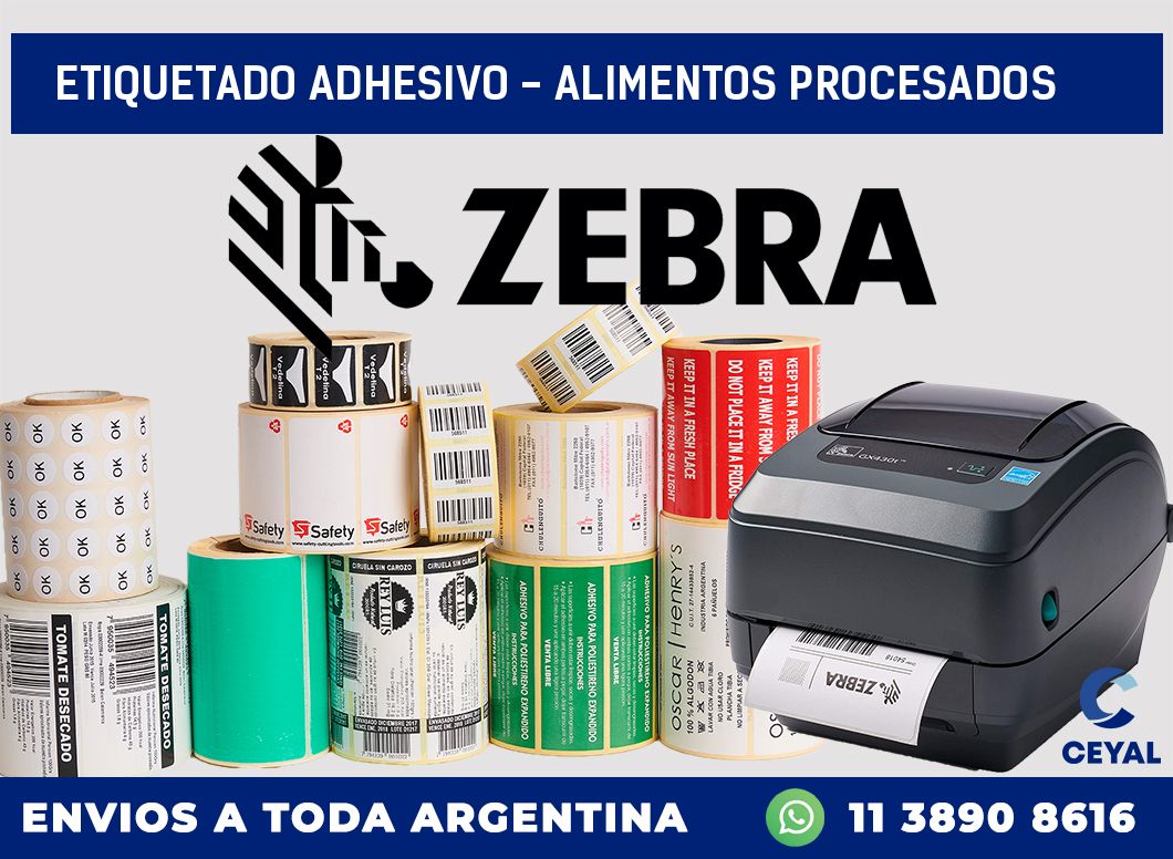 Etiquetado adhesivo - alimentos procesados