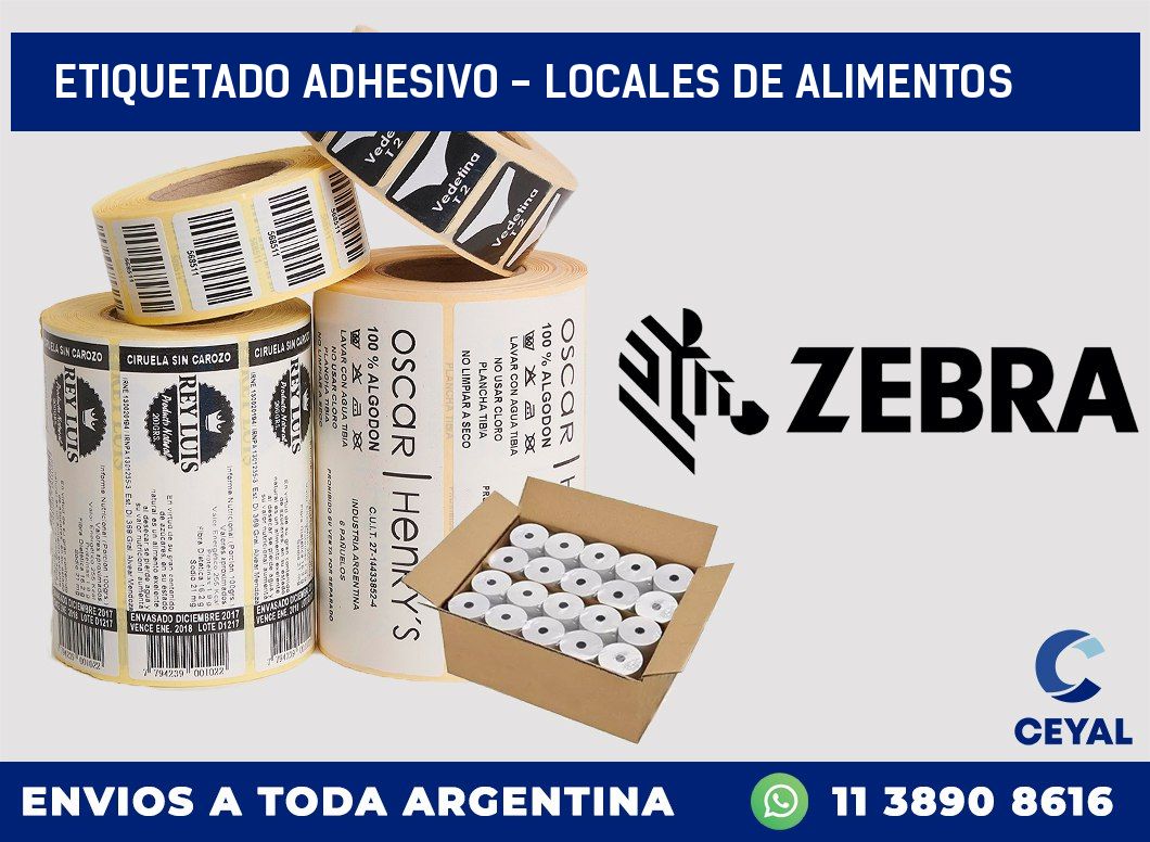 Etiquetado adhesivo - locales de alimentos