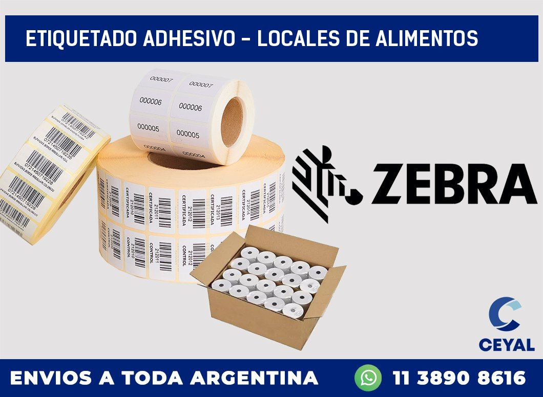 Etiquetado adhesivo – locales de alimentos