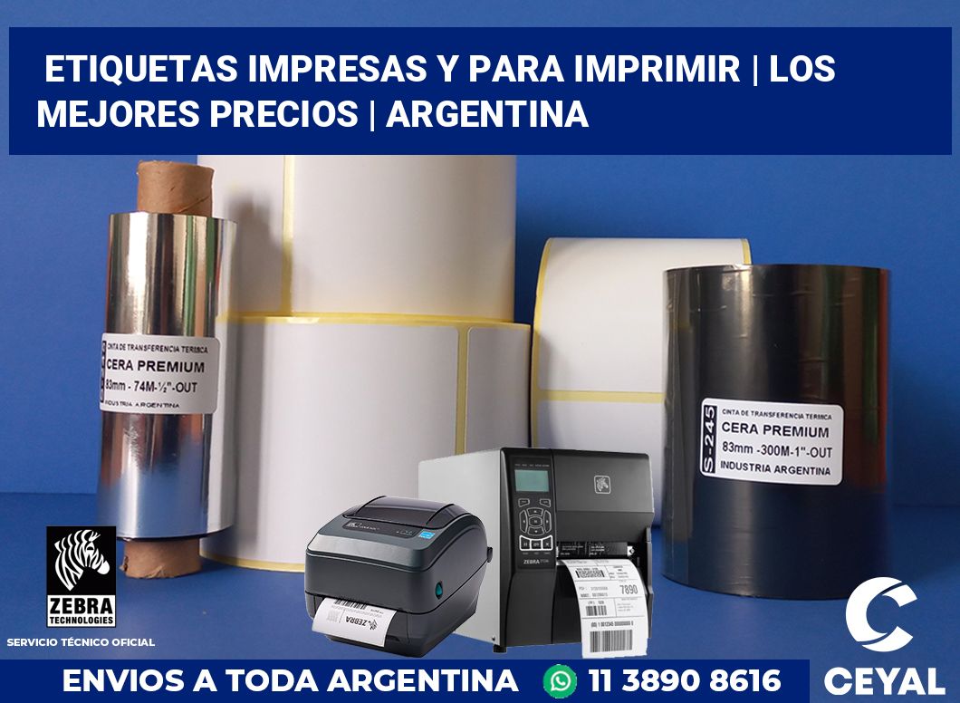 Etiquetas impresas y para imprimir | Los mejores precios | Argentina
