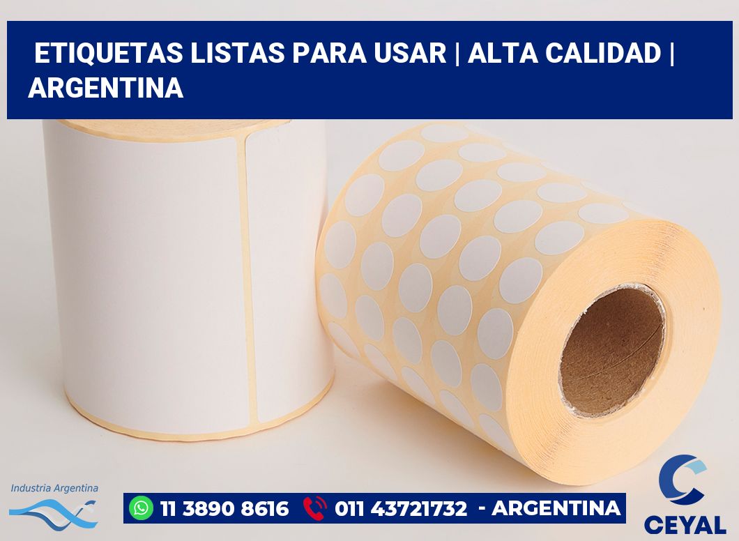 Etiquetas listas para usar | Alta calidad | Argentina