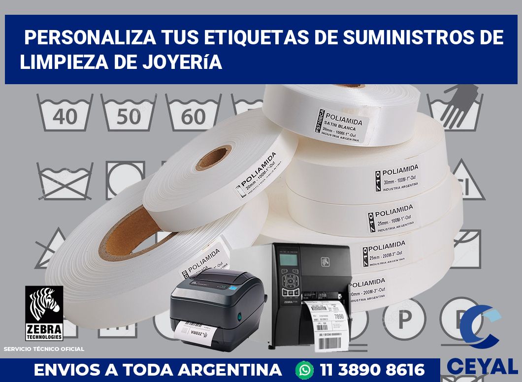 Personaliza tus Etiquetas de Suministros de Limpieza de Joyería