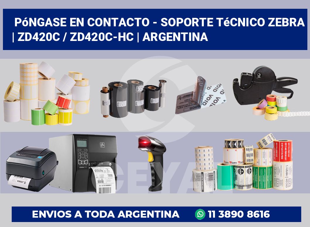Póngase en contacto – soporte técnico Zebra | ZD420c / ZD420c‑HC | Argentina